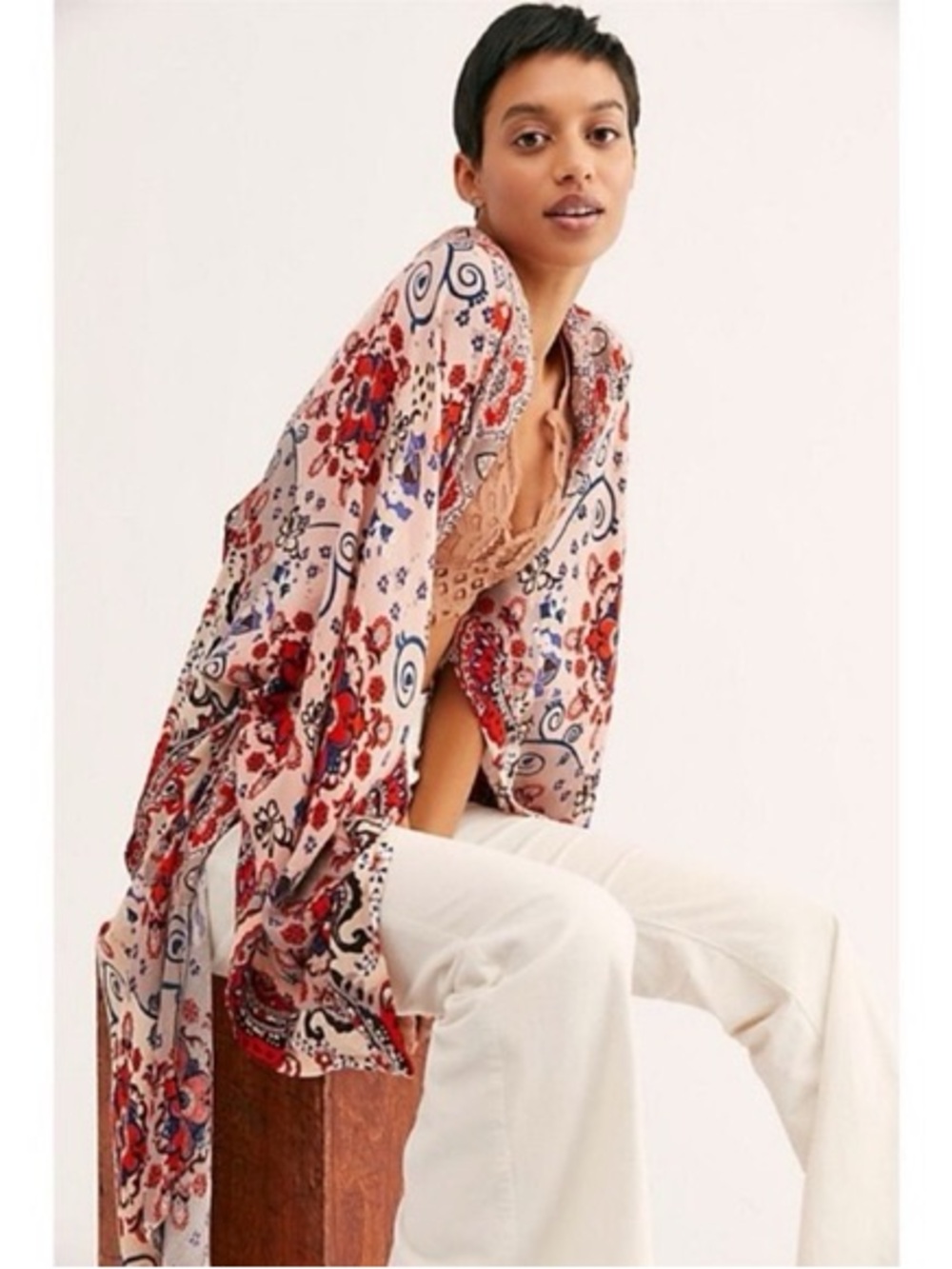 Free People Mix Print Kimono
